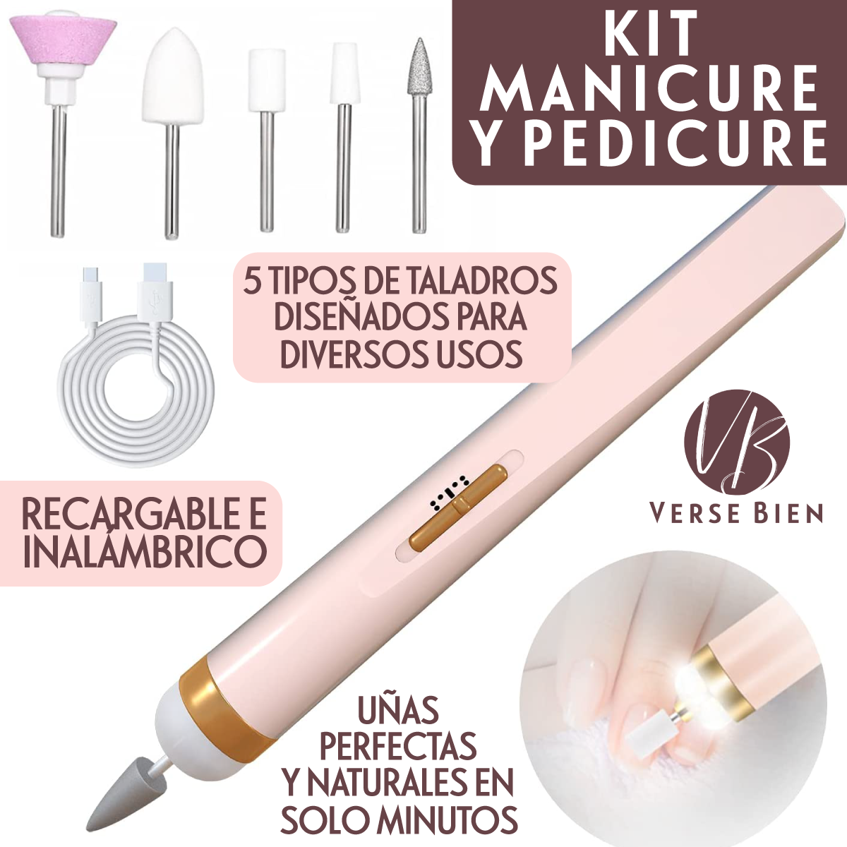 Kit Eléctrico de Manicure y Pedicure